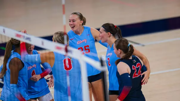 Volleyball Paige Overcash Celebration against Shaw 2026