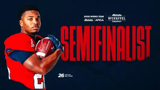 Football - Jaylin Belford Wuerffel and Good Works Semifinalist Press Release Graphic (2026)