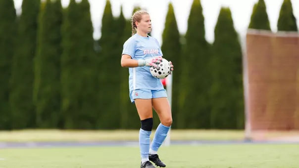 Women's Soccer Ainsley Leja Scans the Field at Osborne Stadium