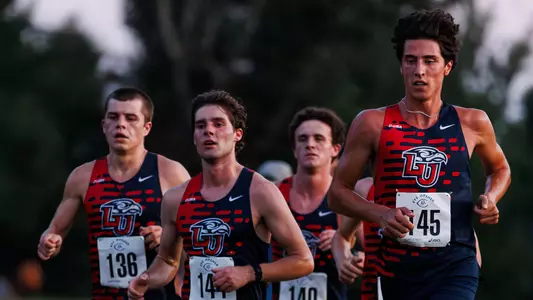 The men's cross country lead pack runs at the 2026 Eye Opener in Spartanburg, S.C. on Sept. 4, 2026
