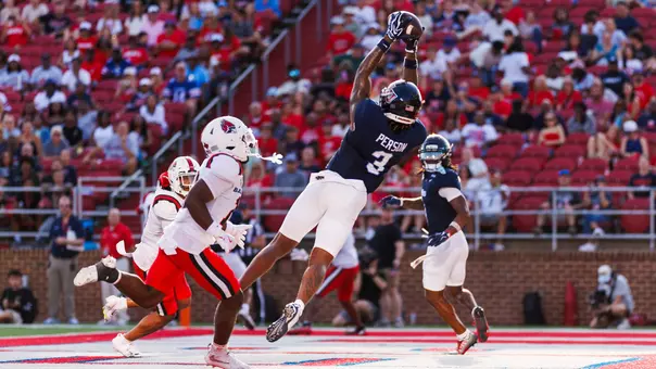 Football - Jamari Person Touchdown Reception against Ball State (09-19-26) Liberty University’s Football team takes on the Ball State Cardinals at Williams Stadium onSeptember 19, 2026. (Photo by: Matt Reynolds)