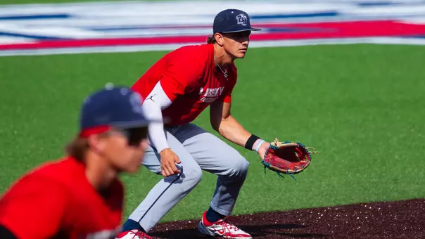 Baseball - Landon Scilley awaits for pitch during fall practice