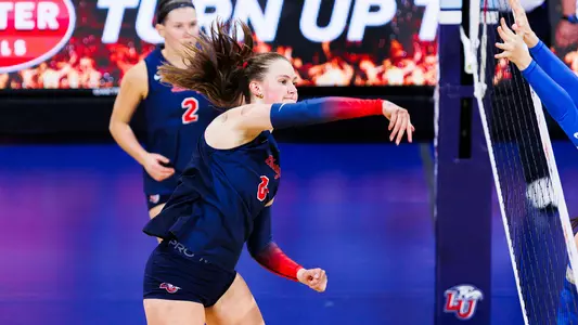 Liberty University Women’s Volleyball Plays Middle Tennessee at the Liberty Arena on September 25, 2026. (Photo by Ethan Smith)