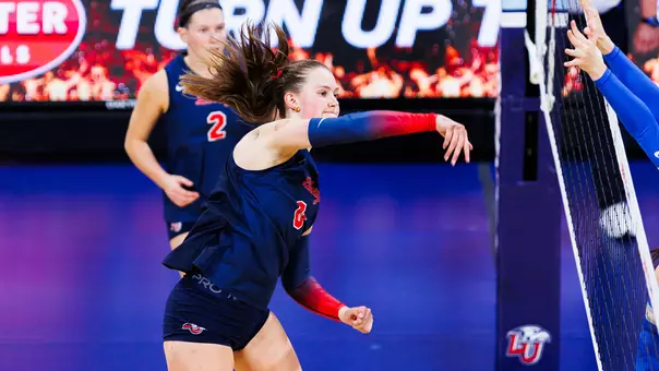 Liberty University Women’s Volleyball Plays Middle Tennessee at the Liberty Arena on September 25, 2026. (Photo by Ethan Smith)