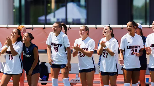 Women's Soccer Bench cheers during a game against Charlotte on Aug. 30, 2026