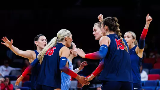 Liberty University Women’s Volleyball Plays Middle Tennessee at the Liberty Arena on September 25, 2026. (Photo by Ethan Smith)