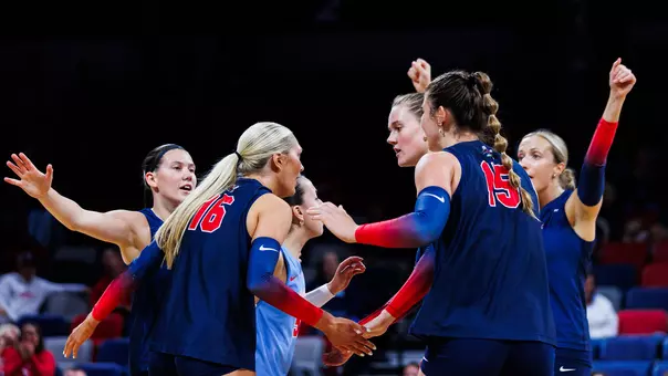 Liberty University Women’s Volleyball Plays Middle Tennessee at the Liberty Arena on September 25, 2026. (Photo by Ethan Smith)