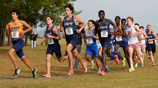 Ethan Pedersen and Andrew Schultz lead the Liberty men's squad at the 2025 CUSA Cross Country Championships in Huntsville, Ala.