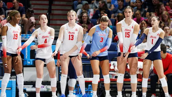 Volleyball Bench Celebration Versus High Point 2026