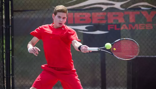 Men's Tennis vs. Coastal Carolina on April 7, 2013. (Photo by Cali Lowdermilk)