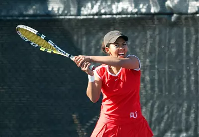Liberty Tennis Team defeats UNCA. March 27, 2010. (Photo by Les Schofer)