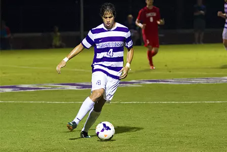 Djabi scores twice to lift men's soccer to 4-1 win Image