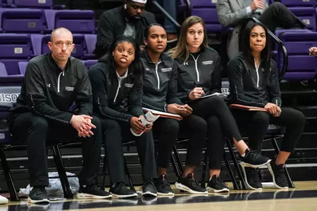 Women's Basketball Staff on Bench