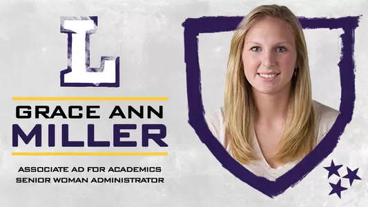 Grace Ann Miller graphic for promotion to Associate AD for Academics and SWA