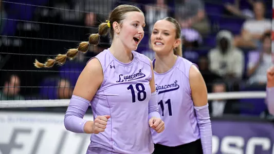Ella Durham celebrating after a Bisons point