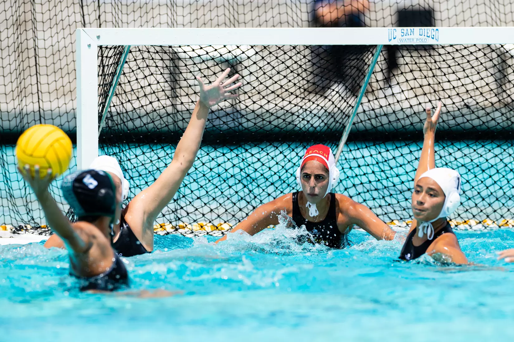 01 May 2021: Semifinal action of the Big West Womenâ??s Water Polo Championship held at UC San Diegoâ??s Canyonview Aquatics Center. (Credit: Derrick Tuskan/Big West)