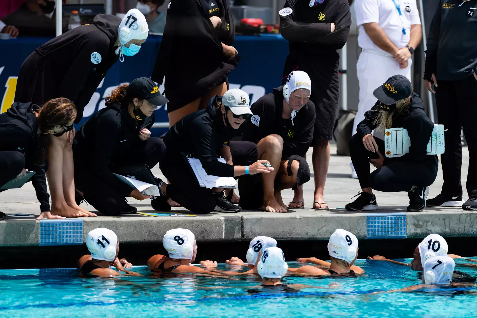 01 May 2021: Semifinal action of the Big West Womenâ??s Water Polo Championship held at UC San Diegoâ??s Canyonview Aquatics Center. (Credit: Derrick Tuskan/Big West)