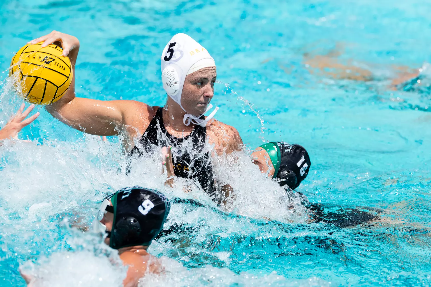 01 May 2021: Semifinal action of the Big West Womenâ??s Water Polo Championship held at UC San Diegoâ??s Canyonview Aquatics Center. (Credit: Derrick Tuskan/Big West)