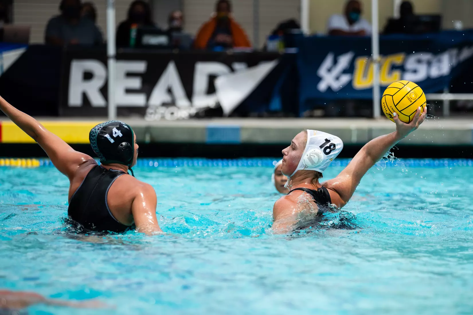 01 May 2021: Semifinal action of the Big West Womenâ??s Water Polo Championship held at UC San Diegoâ??s Canyonview Aquatics Center. (Credit: Derrick Tuskan/Big West)