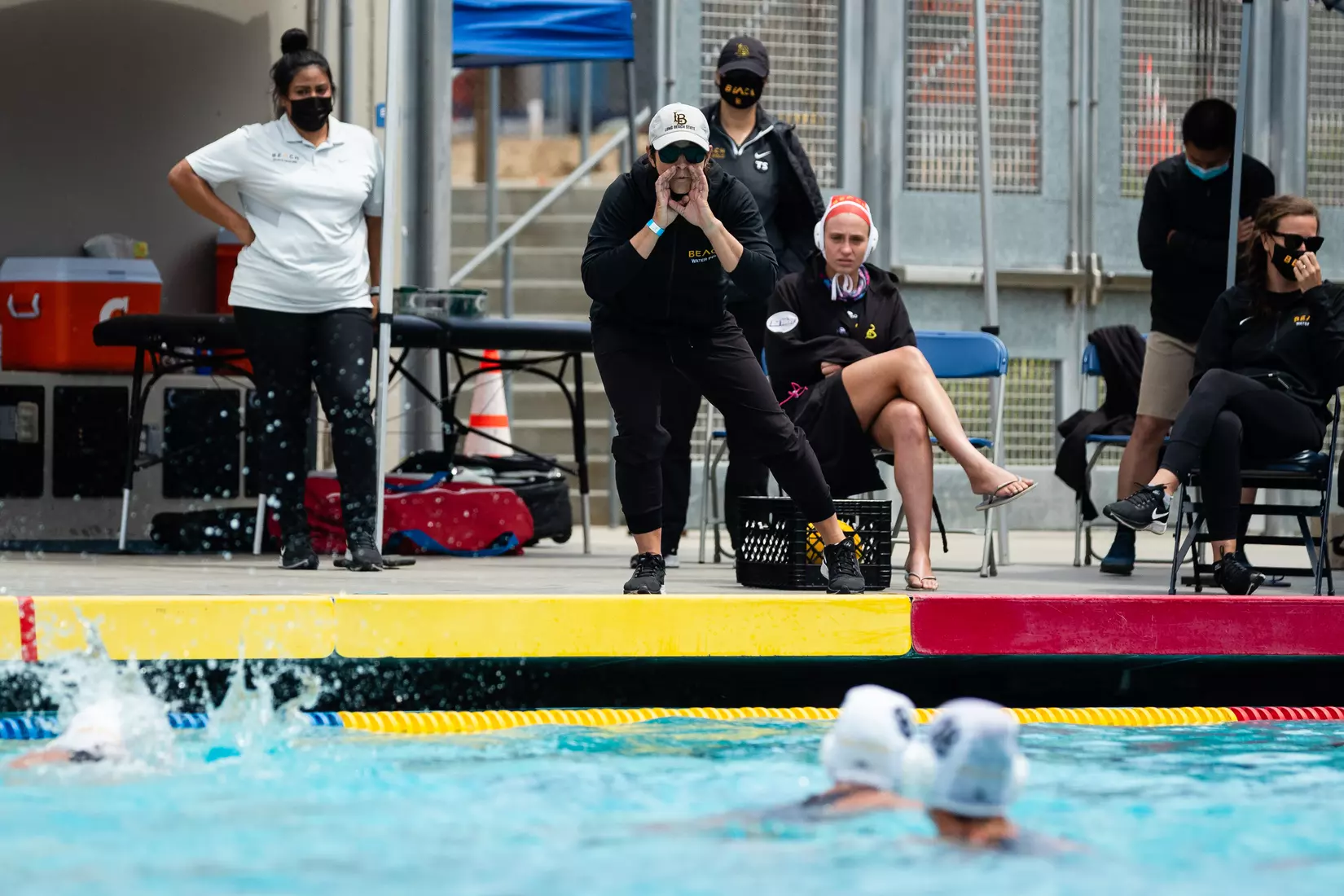 01 May 2021: Semifinal action of the Big West Womenâ??s Water Polo Championship held at UC San Diegoâ??s Canyonview Aquatics Center. (Credit: Derrick Tuskan/Big West)