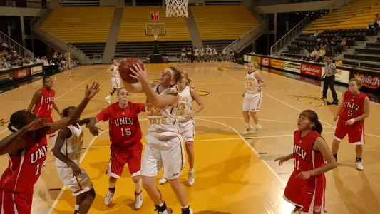 Lindsey Beckner (52) Behind Basket Wide