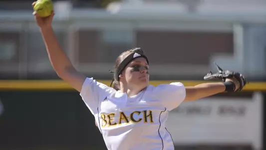 Bridgette Pagano hit her first home run of the season, putting the 49ers ahead for her 13th win of the year.