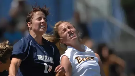 Hayley Bolt (right) scored the first goal for the 49ers on Sunday.