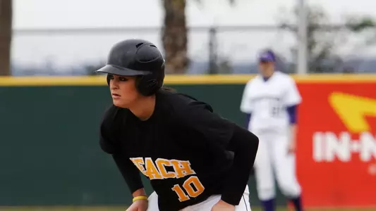 Junior Brandy Reyes drove in both of the 49ers runs in a 12-2 loss Saturday evening.