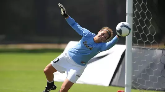 Sophomore Nicoline Jorgensen had four saves in the 49ers' 2-0 shutout victory at Harvard.