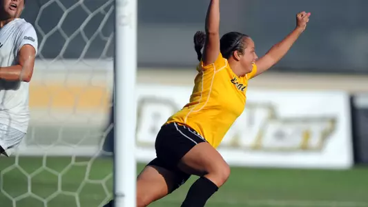 Senior Nikki Myers scored the game-tying goal in the 87th minute of a 1-1 tie against Cal Poly.