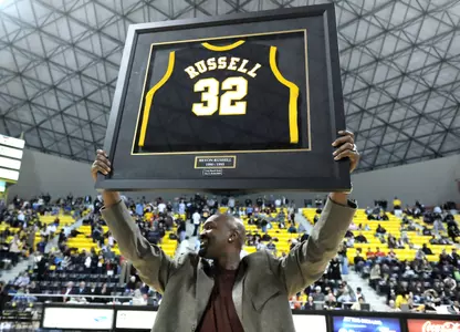 Former 49er great Bryon Russell had his jersey retired in a halftime ceremony
