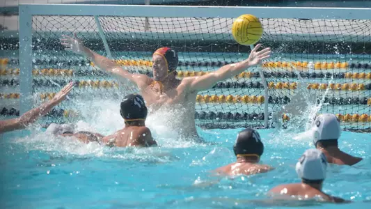 10/15/11 - Goalkeeper Matthew Kubeck (1) of the LBSU Men's Water Polo team blocks a shot from Concordia (Calif.) during a home game. Long Beach went on to win 11-9. Photo by Steven Georges/Long Beach State