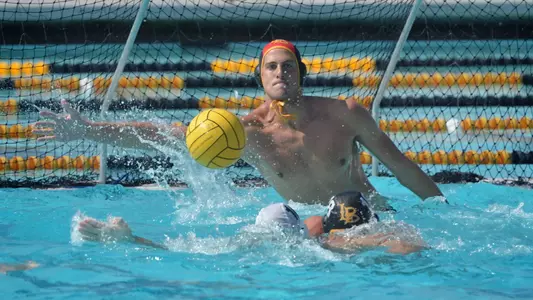 10/15/11 - Goalkeeper Matthew Kubeck (1) of the LBSU Men's Water Polo team blocks a shot from Concordia (Calif.) during a home game. Long Beach went on to win 11-9. Photo by Steven Georges/Long Beach State