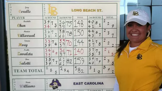 Senior Noelle Zavaleta finished in fifth-place at the Las Vegas Collegiate Showdown.  (Photo by Rochelle Chan/LBSU)