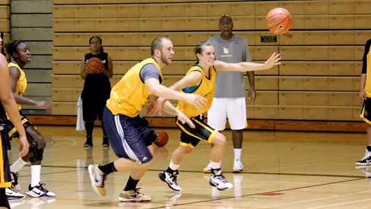 Mary Ochiltree goes for the rebound.