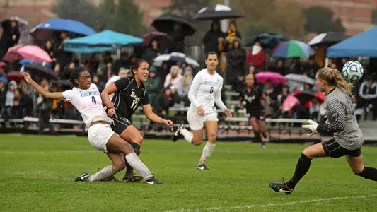 Long Beach State's Ashley Roese scored the game-winning goal (1-0) against San Diego in the NCAA Sweet 16 at UCLA's Drake Stadium. (Photo by John Fajardo/GazettesSports)
