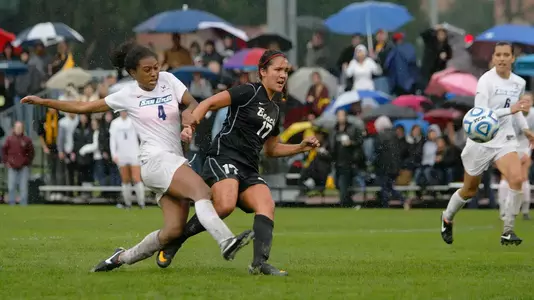 Freshman Ashley Roese goes for the shot against San Diego in the NCAA Sweet 16. (Photo by Jeff Sipsey)