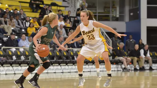 Mary Ochiltree of the Long Beach State Women's Basketball team.
Photo by Steven Georges/LBSU