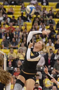 Haleigh Hampton had 12 kills on .545 hitting for the 49ers.