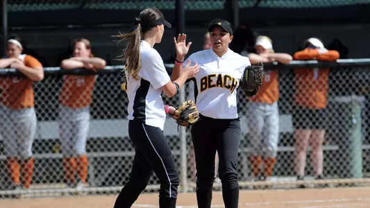 Senior Brooke Turner (left) struck out seven in a 1-0 loss to No. 14 Texas.