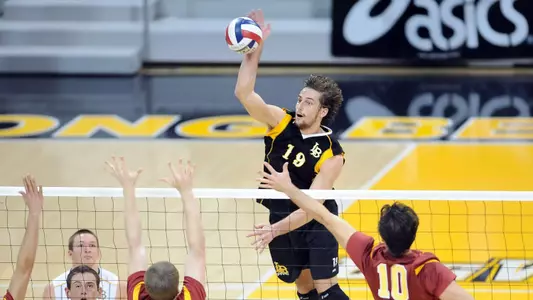 Junior Brad Hemmerling led a balanced 49er attack with 14 kills in a 3-1 win at UCSB.