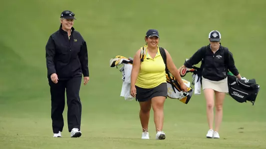 Assistant Coach Sue Ewart and Simone Hoey (Photo by Stephen Carr/LBSU Athletic Media Relations)