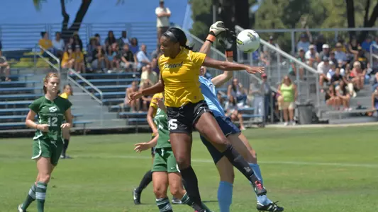 8/21//11 - Jazz Strozier (15) of the Long Beach State Women's Soccer match at LBSU.
Photo by Steven Georges/Long Beach State