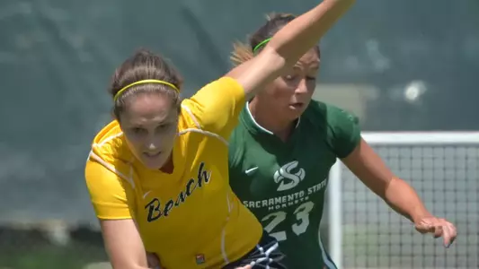 Senior defender Nicole Hubbard (22).  (Photo by Steven Georges/Long Beach State)