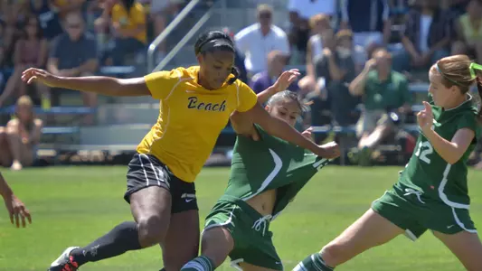 Senior forward Jazz Strozier (15). (Photo by Steven Georges/Long Beach State)