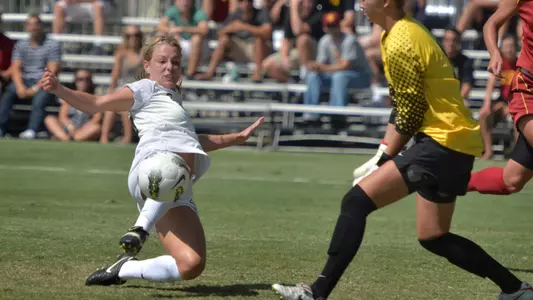Senior Nicole Sweetman recorded her first goal of the season in San Diego.
