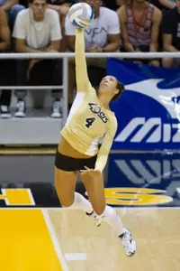 Libby Fontanilla had three kills in the final set for the 49ers.