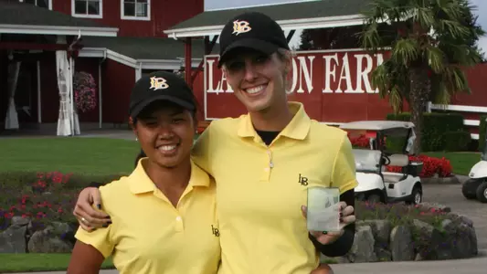 Sophomore Rochelle Chan (left) won individual medalist at the Rose City Collegiate and senior Monica Villarreal (right) tied for second-place.