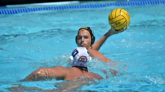 9/3//11 - Travis Cleland (17) to the Long Beach State Men's Water Polo team during looks for an open man as they play Fresno Pacific during the UC Irvine Invitational at UCI.Photo by Steven Georges/Long Beach State