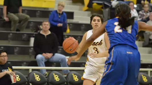 1/19/12 - Alex Sanchez (3) of the Long Beach State Women's Basketball team.
Photo by Steven Georges/LBSU